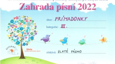Úspěch sboru Prímadonky na 15.ročníku celostátní soutěžní přehlídky dětských pěveckých sborů Zahrada písní 2022